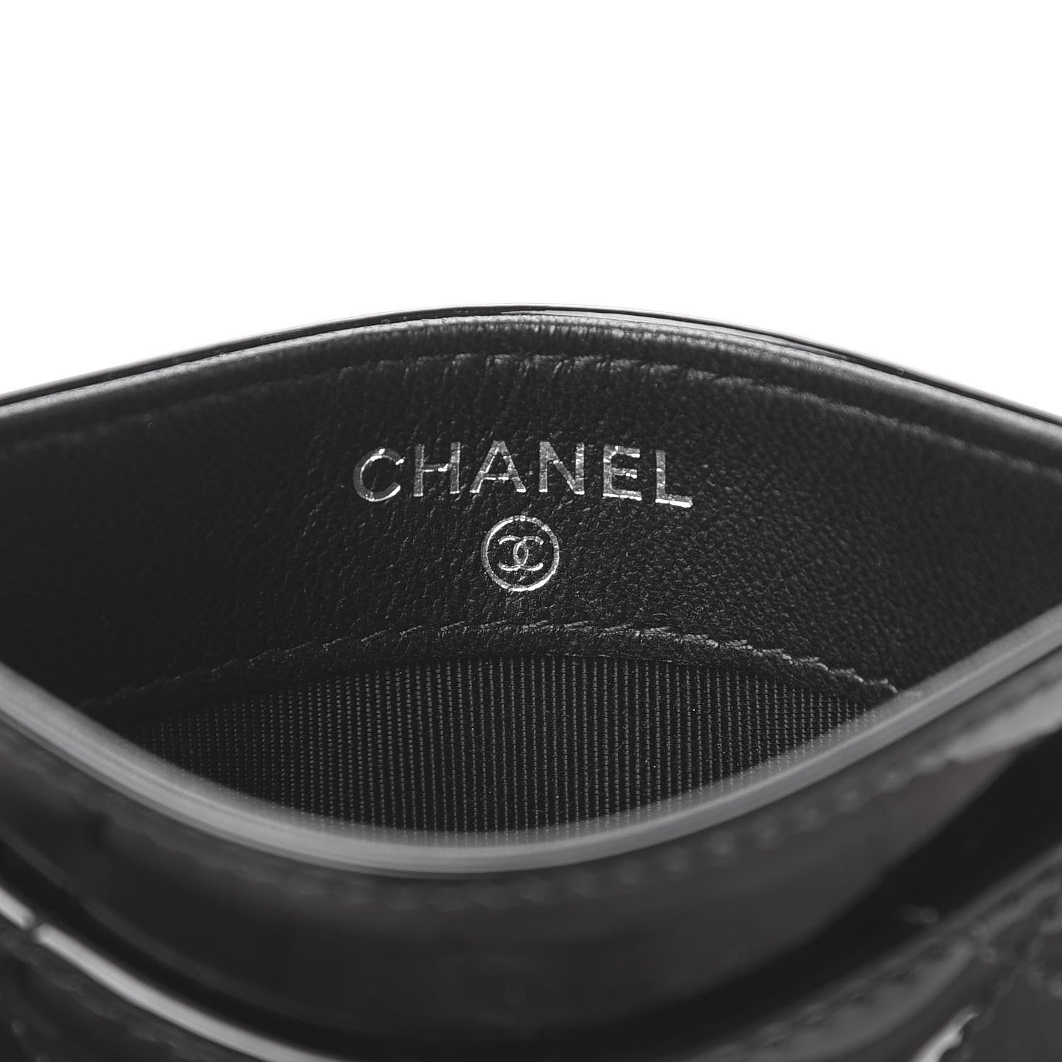 Chanel Patent Calfskin Quilted Card Holder Black 6 of 9