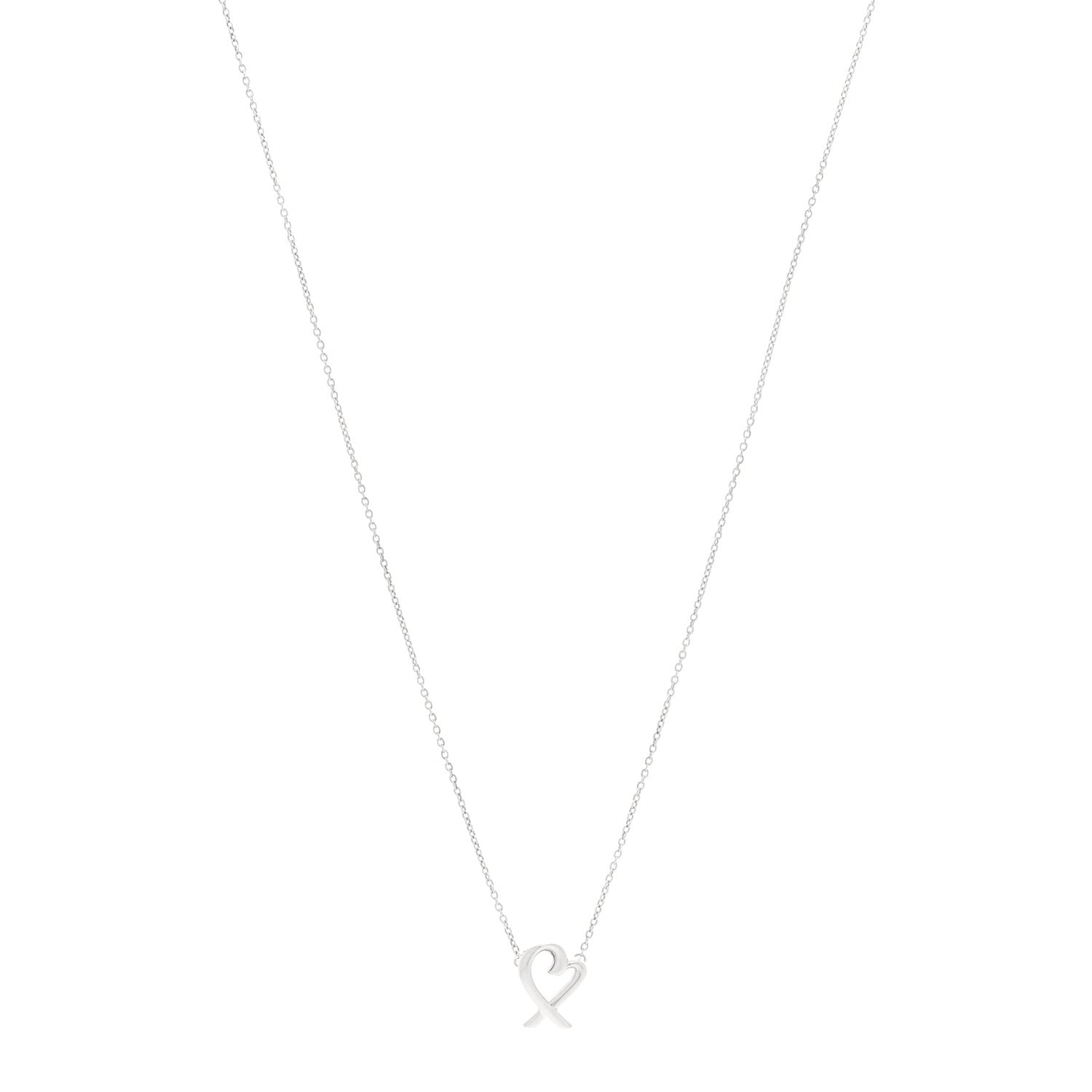 Tiffany Sterling Silver Mini Paloma Picasso Loving Heart Pendant Necklace 1 of 5