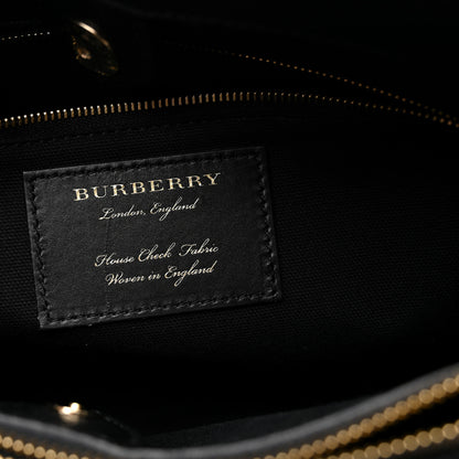 Burberry Derby Calfskin Medium Banner Tote Black 6 of 9