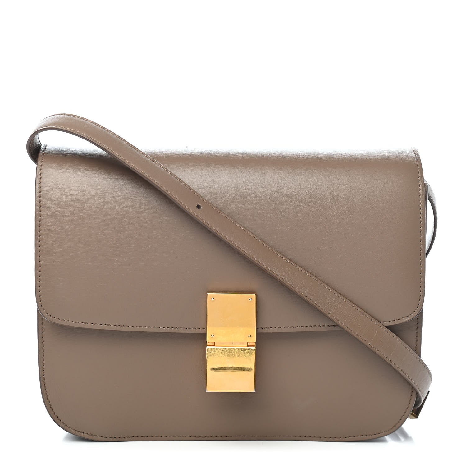 Celine Box Calfskin Medium Classic Box Flap Bag Taupe 1 of 10