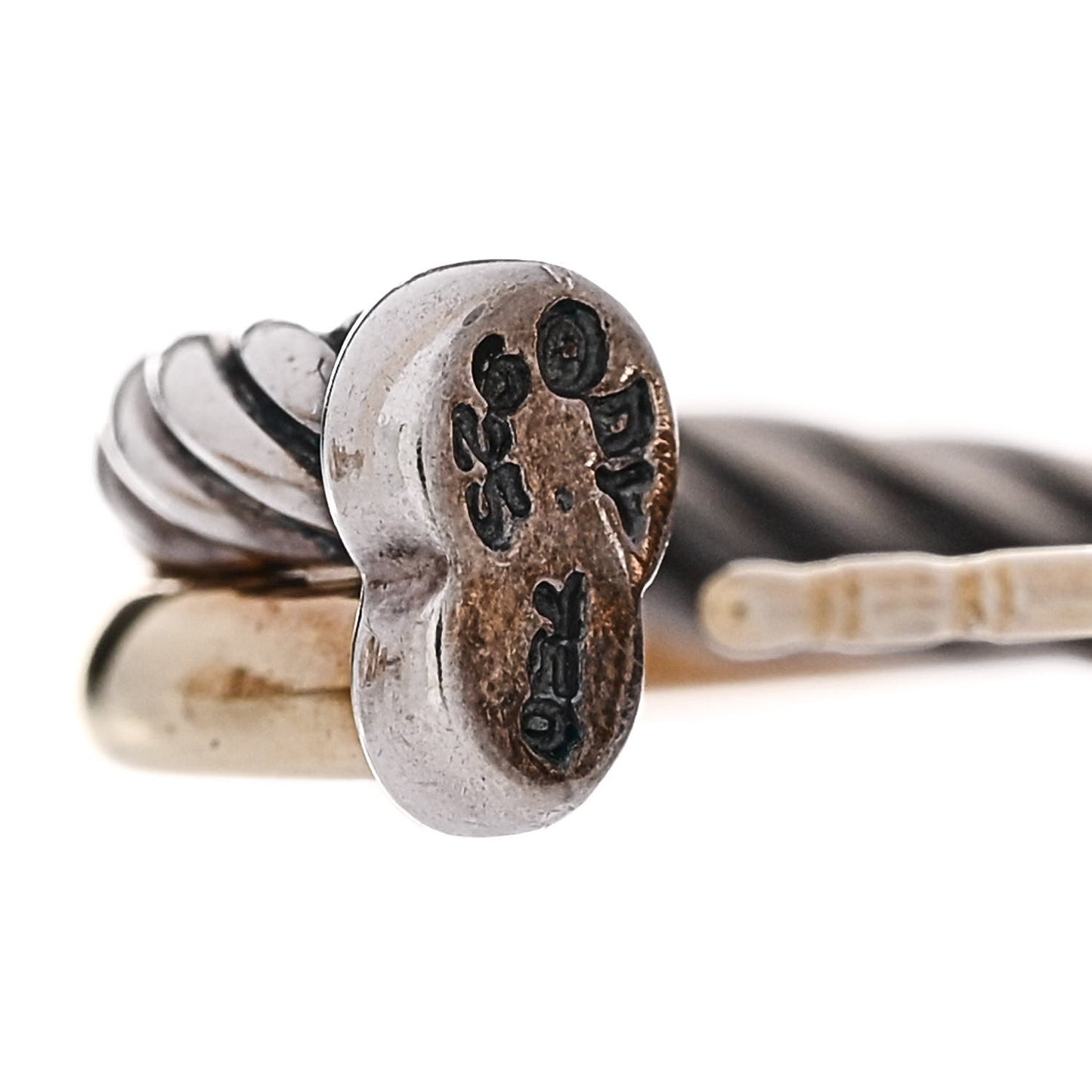 Sterling Silver 18K Yellow Gold 23mm Crossover Cable Hoop Earrings