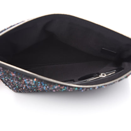 Chanel Canvas Sequin Medium Deauville Cosmetic Pouch Black 4 of 8