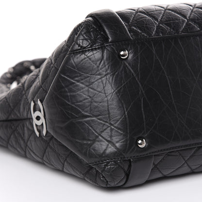 Chanel Distressed Lambskin Vintage Ligne L Lady Braid Tote Black 8 of 10