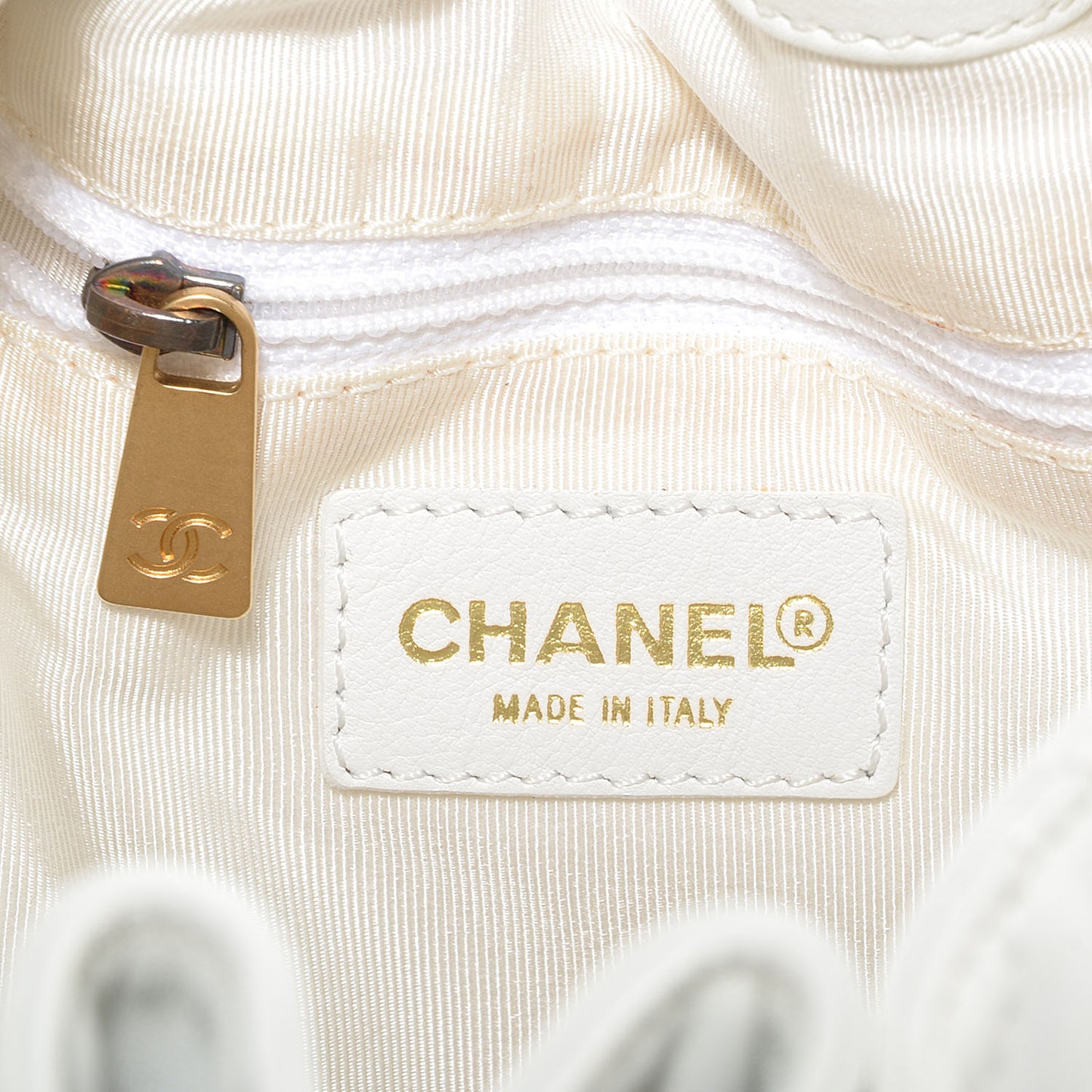 Lambskin Stitched Wood Handle Bag White