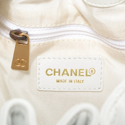 Chanel Lambskin Stitched Wood Handle Bag White 6 of 7