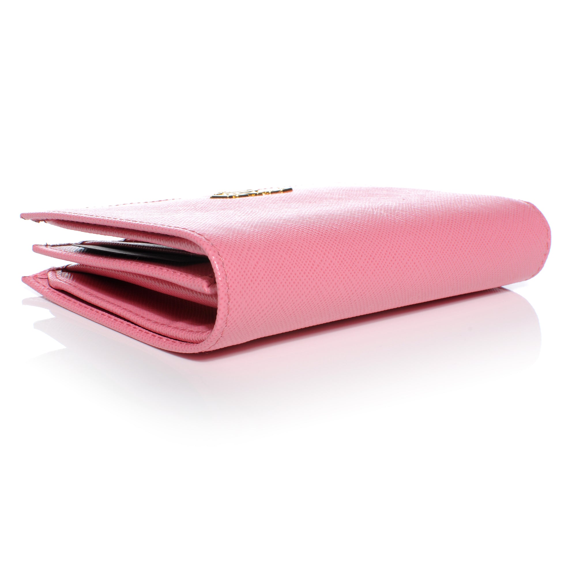 Prada Saffiano Metal Bi-Fold Wallet Geranio 3 of 6