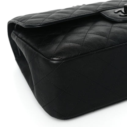 Chanel Crumpled Calfskin Quilted Jumbo Double Flap So Black 8 of 9