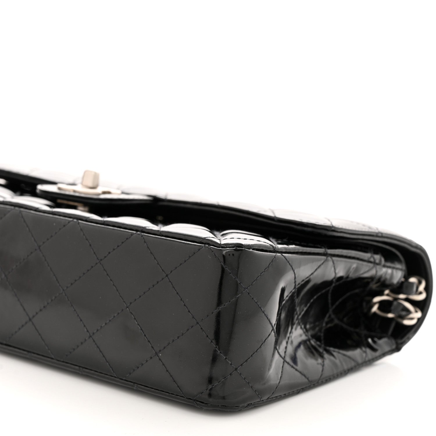 Chanel Patent Quilted Medium Double Flap Black 10 of 11
