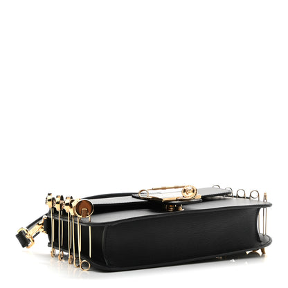 Fendi X VERSACE Vitello Seta Fendace Brooch Baguette Black 4 of 11