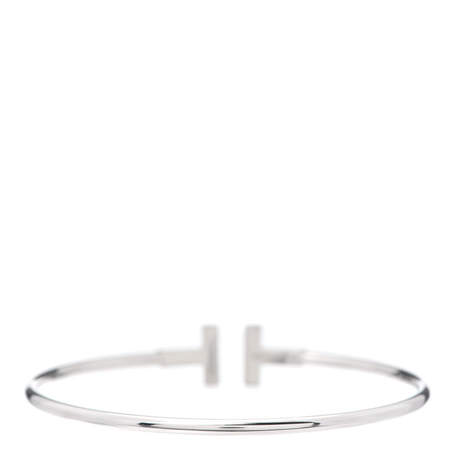 Tiffany 18K White Gold Ruby T Wire Bracelet 3 of 5