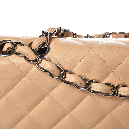 Chanel Lambskin Quilted Jumbo Single Flap Beige 17 of 17