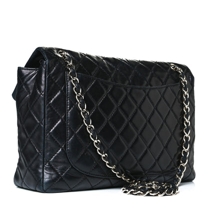 Chanel Washed Lambskin Quilted Maxi Single Flap Black 4 of 16