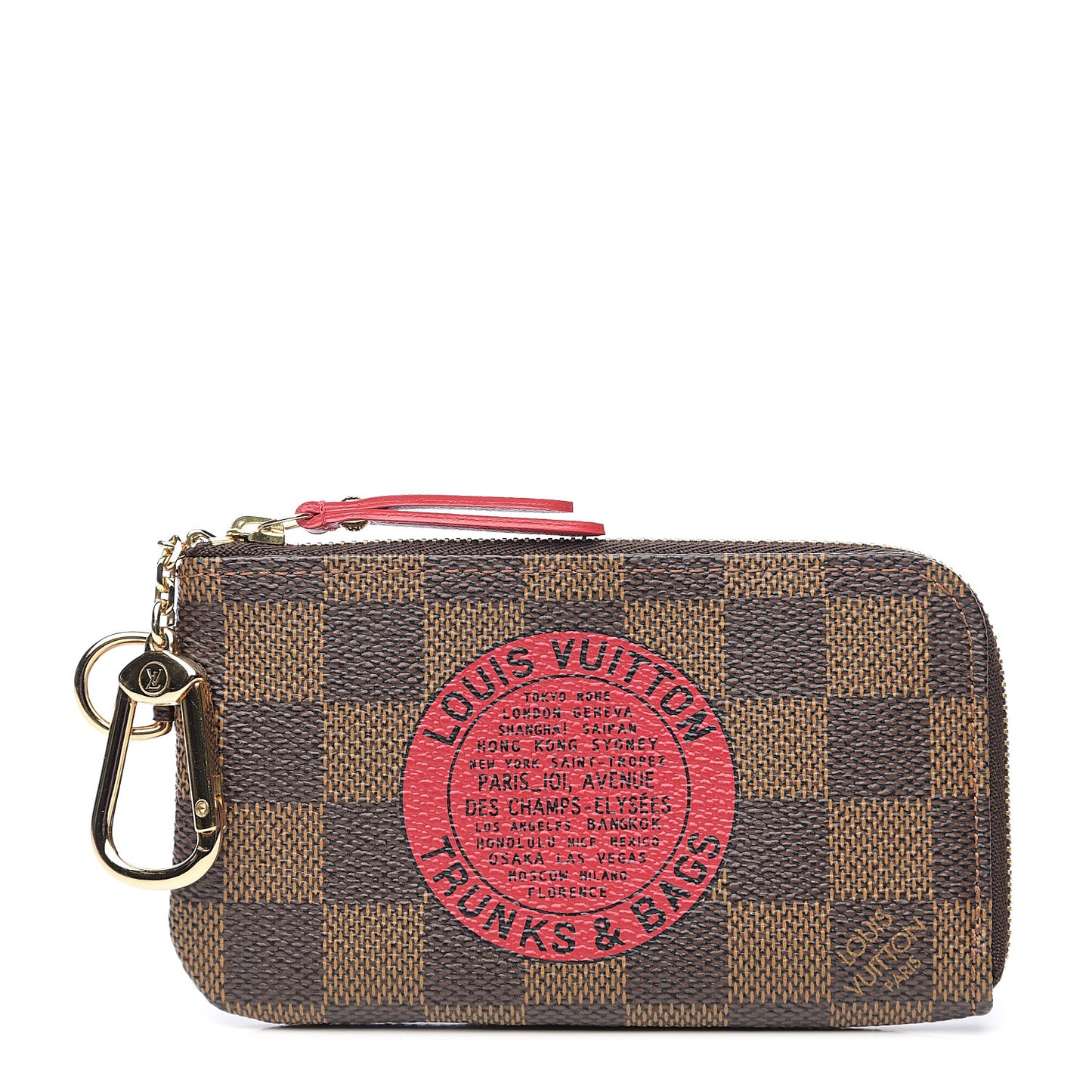 Damier Ebene Complice Trunks and Bags Key Pouch Red