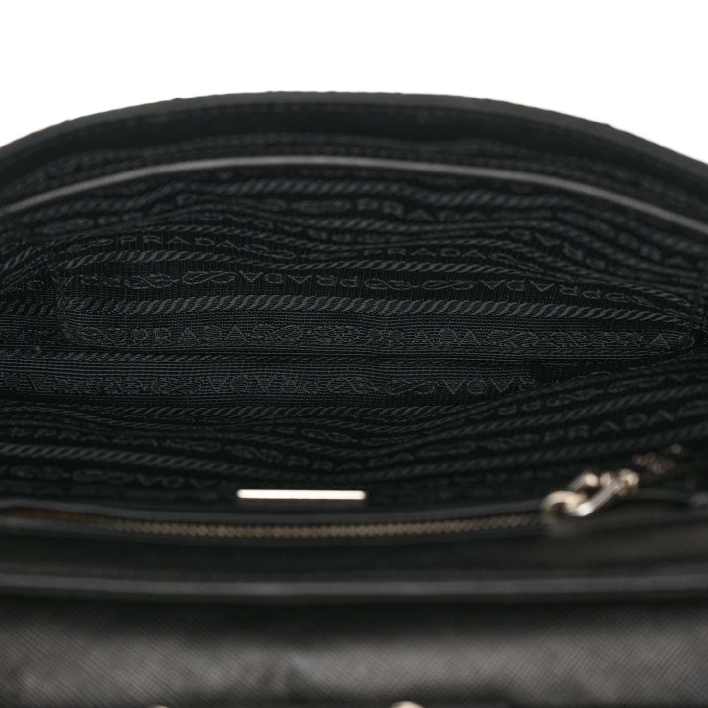 Nylon Tessuto Impuntu Quilted Flap Crossbody Black