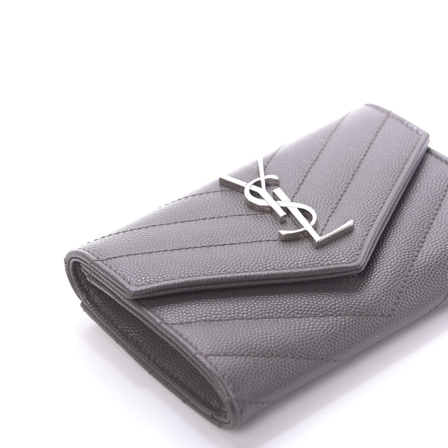 Grain De Poudre Matelasse Chevron Small Monogram Envelope Wallet Earth