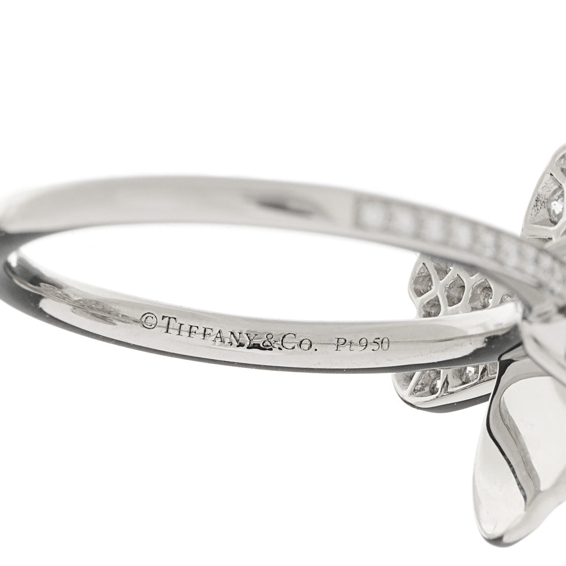 Tiffany Platinum Diamond Aquamarine Paper Flowers Ring 52 6 5 of 6