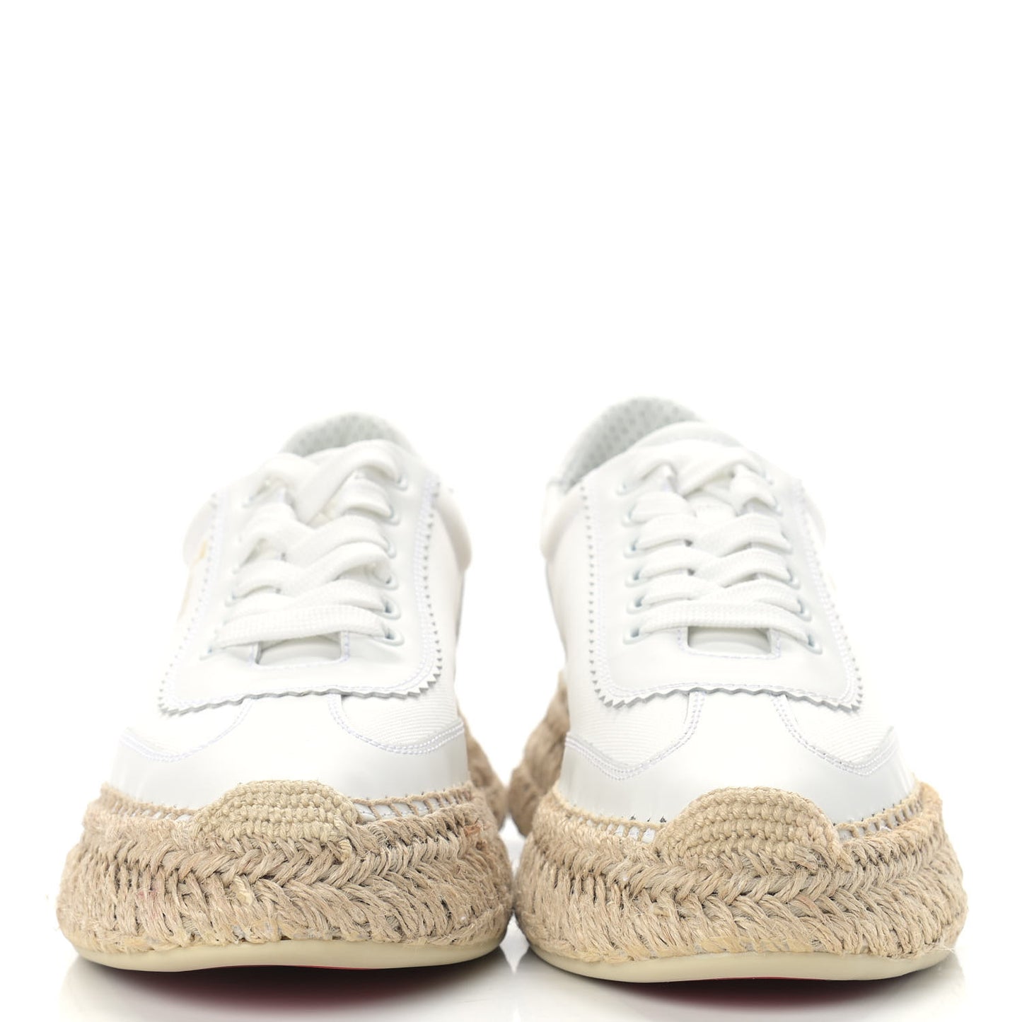 Toile Calfskin Espasneak Flat Sneaker 39 Ivory