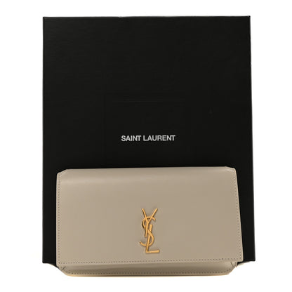 Saint Laurent Smooth Calfskin Monogram Phone Holder Crossbody Crema Soft 10 of 10