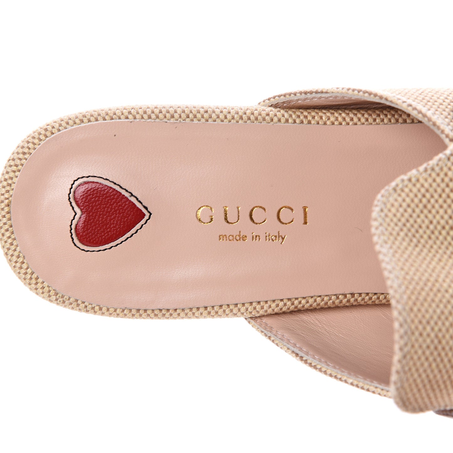 Canvas Vintage Charlotte Web Princetown Slippers 38 Sand Cuir