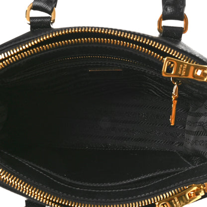 Prada Saffiano Lux Mini Galleria Double Zip Tote Black 5 of 8