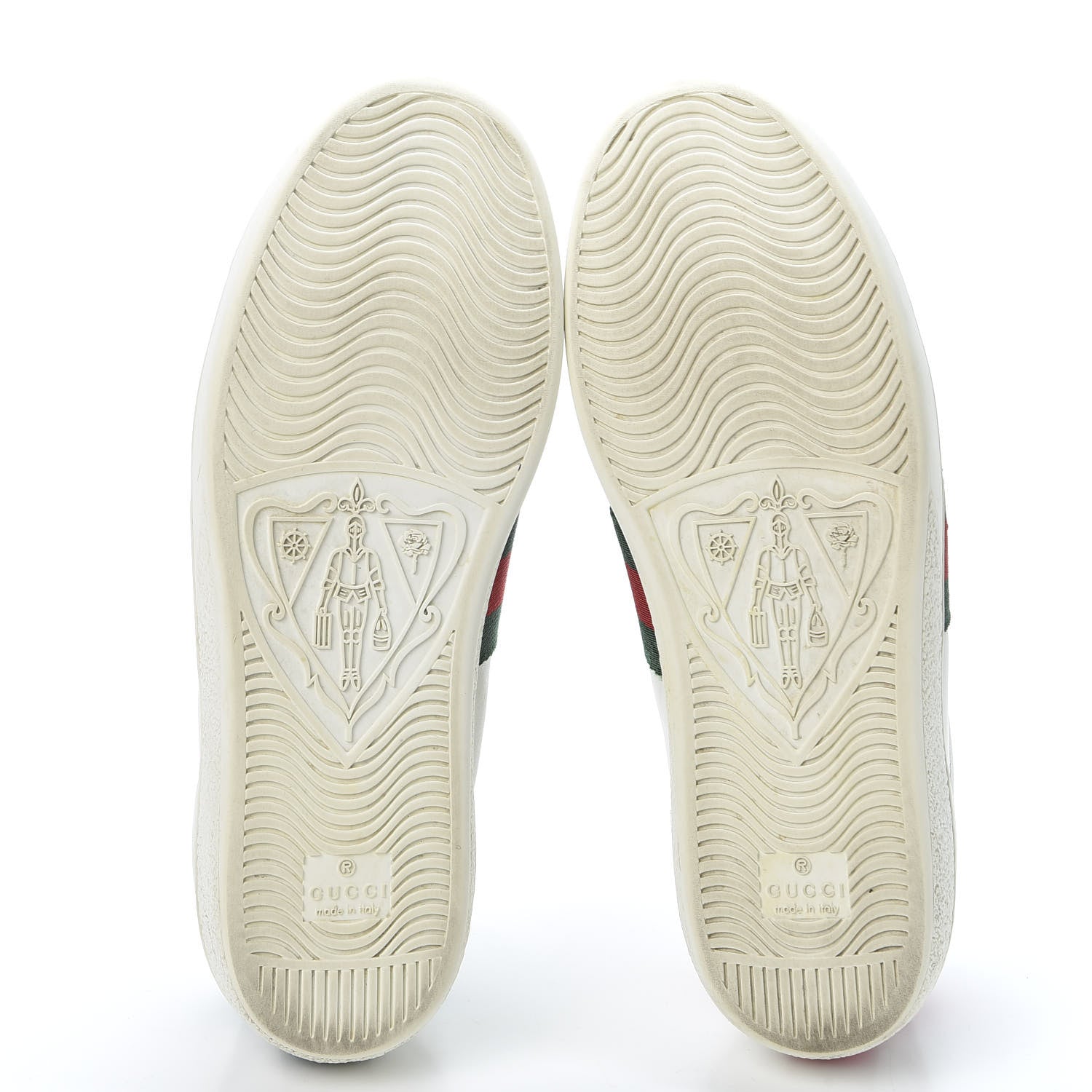Gucci Calfskin Ayers Bee Embroidered Womens Ace Sneakers 37 White Green 5 of 11