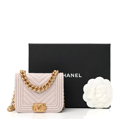 Chanel Caviar Chevron Boy Flap Waist Belt Bag Light Purple 12 of 12