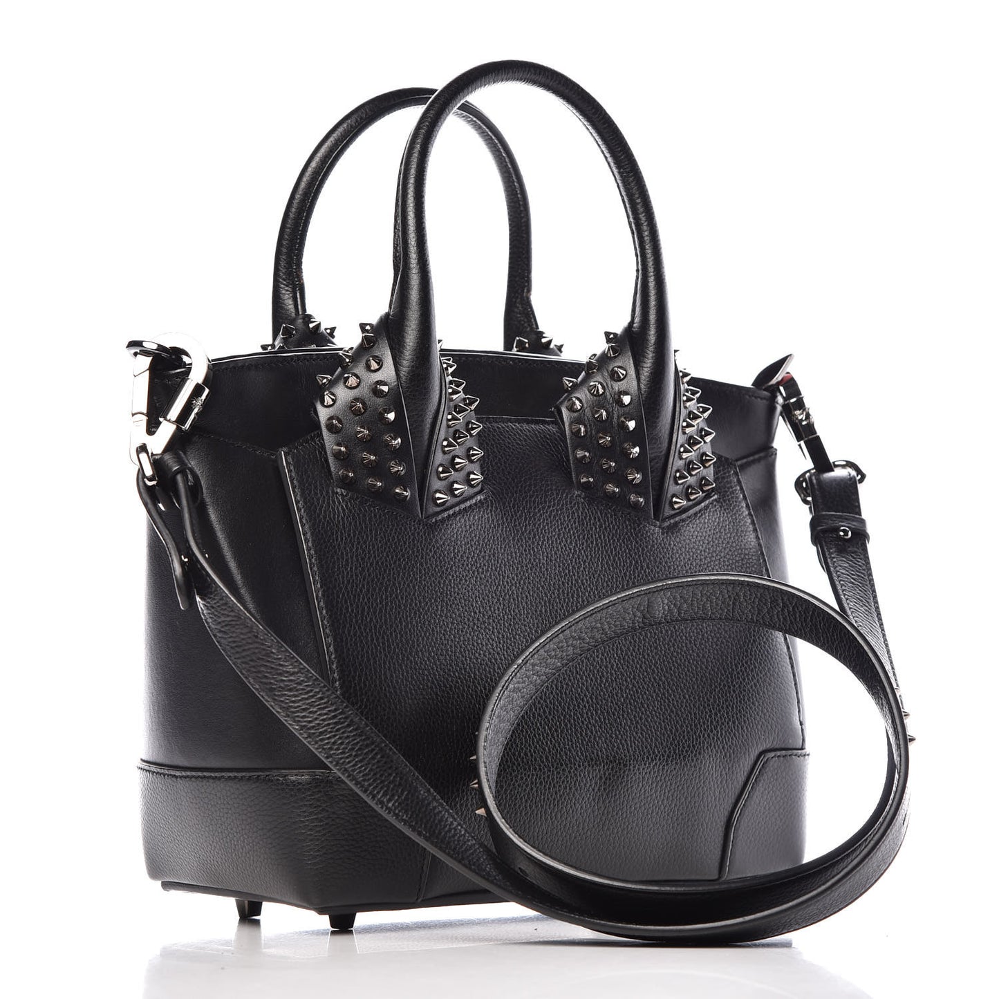 Grained Calfskin Spike Small Eloise Tote Black
