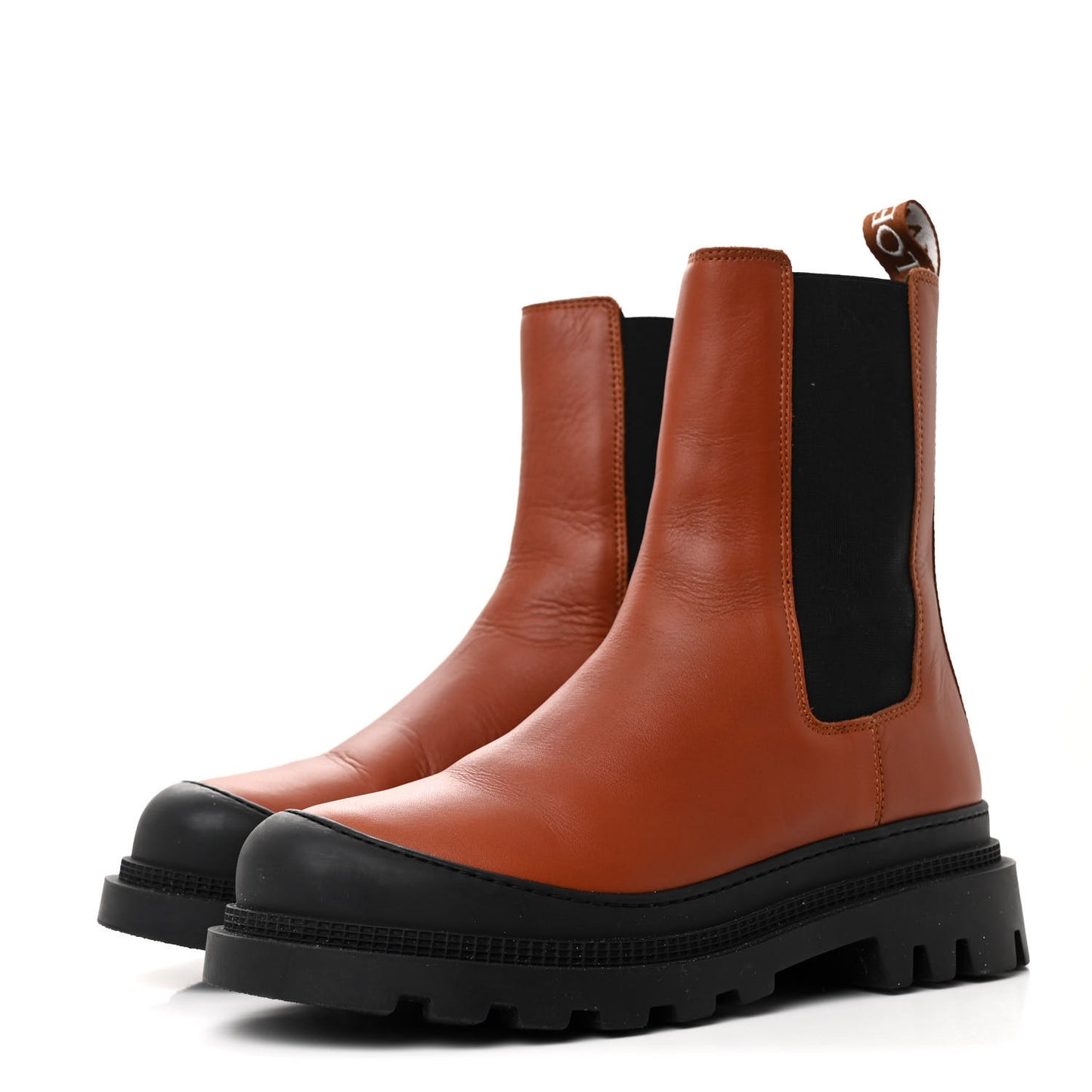 Calfskin Logo Chelsea Boots 38 Tan