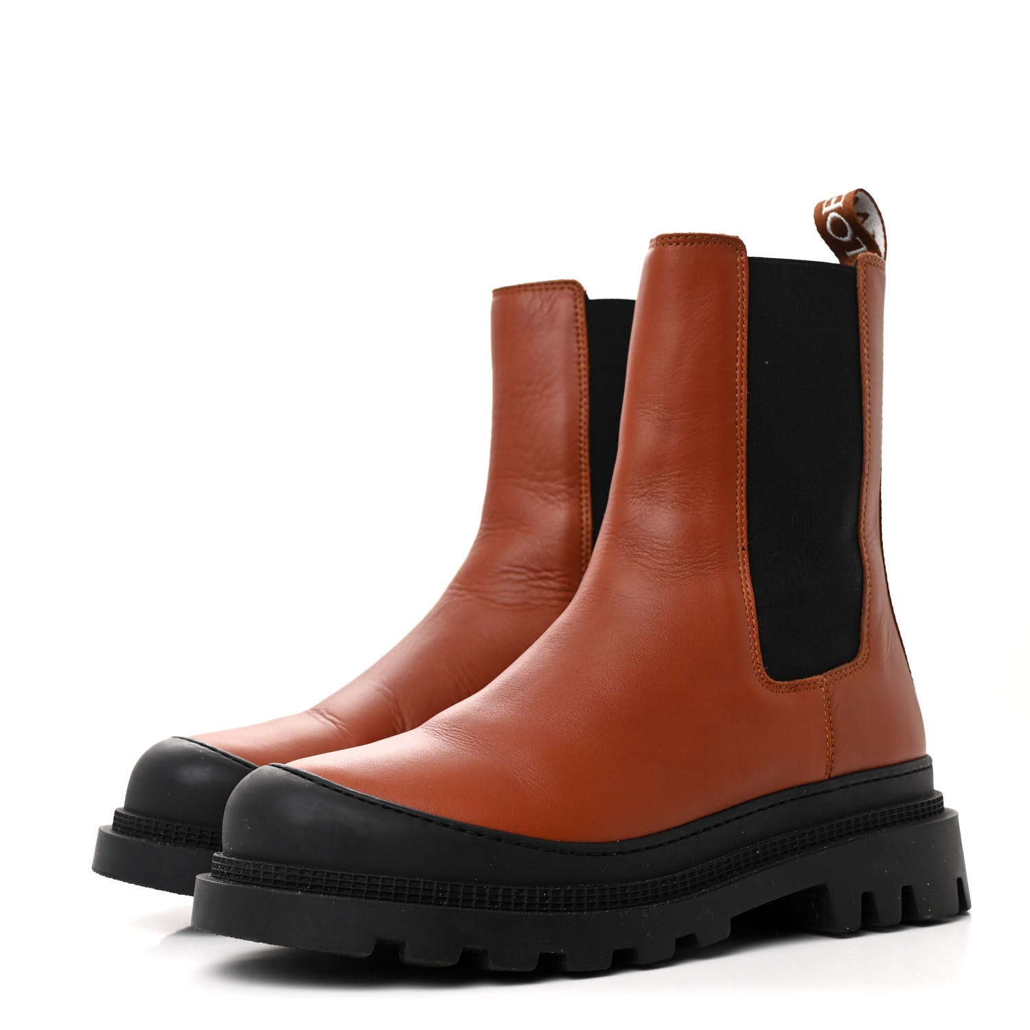 Loewe Calfskin Logo Chelsea Boots 38 Tan 4 of 9