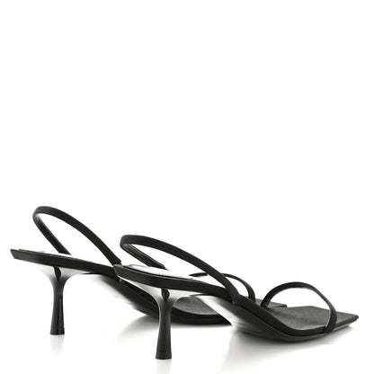 Saint Laurent Satin Slingback Jaspe 55 Sandals  40 Black 5 of 10