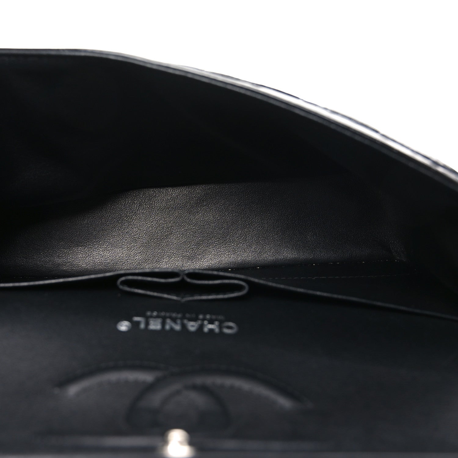 Chanel Shiny Crumpled Calfskin Quilted Medium Double Flap So Black 5 of 11