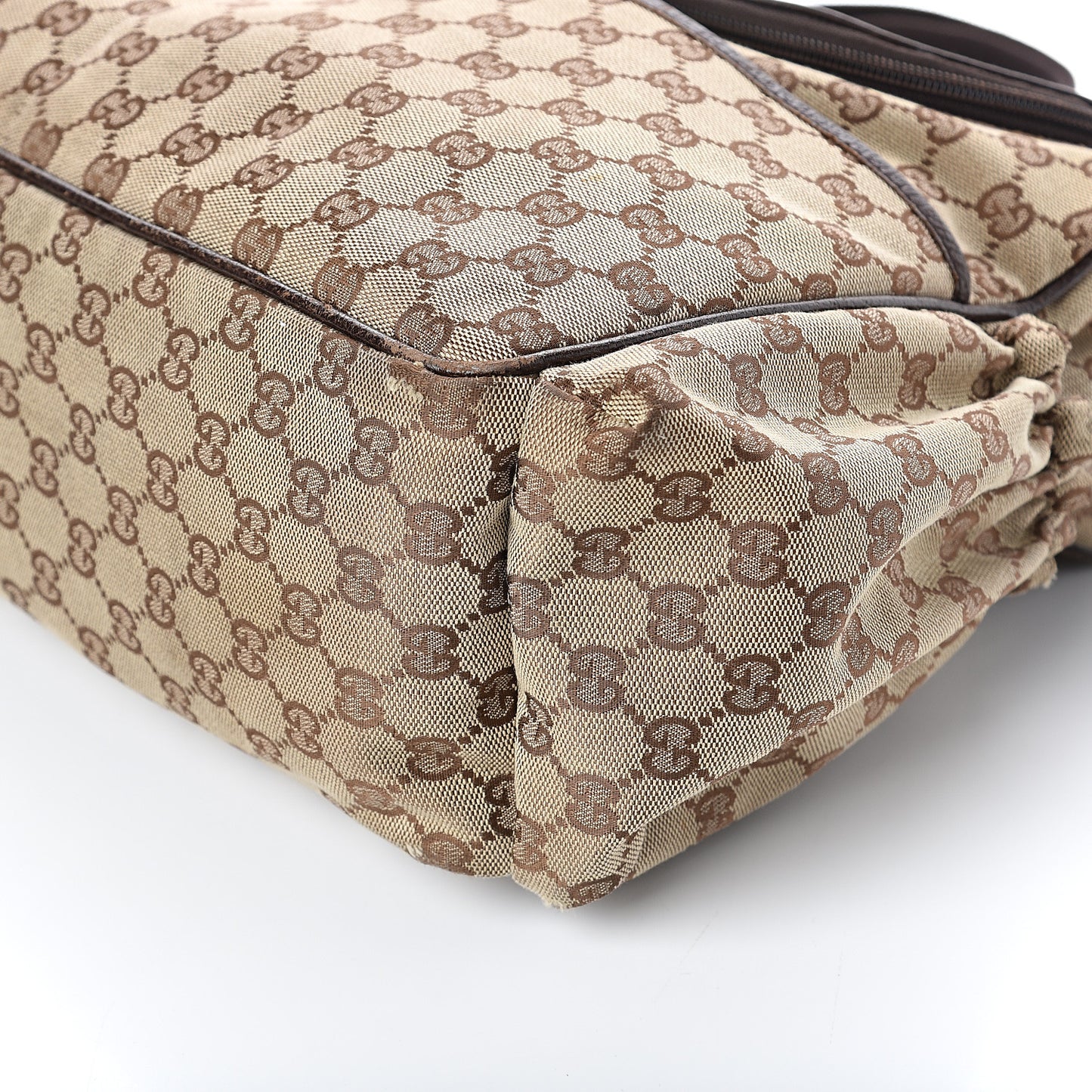 Monogram Natural Pigskin Large Diaper Bag Beige Ebony Cocoa Dark Chocolate