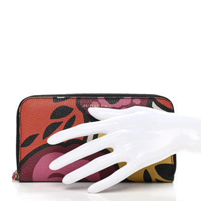 Burberry Calfskin Floral Print Zip Around Wallet 2 of 13