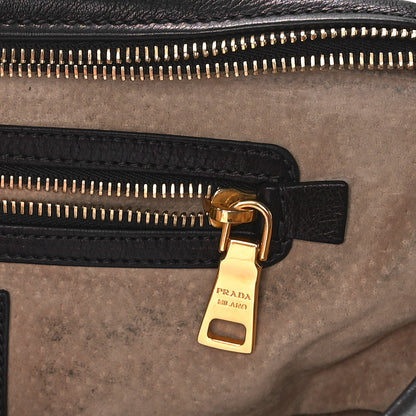 Prada Calf Easy Foldover Pushlock Shoulder Bag Black 9 of 10