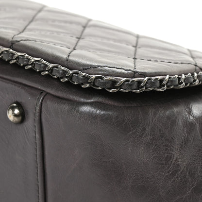 Chanel Calfskin Quilted Large CC Enchained Accordion Flap Grey 9 of 11