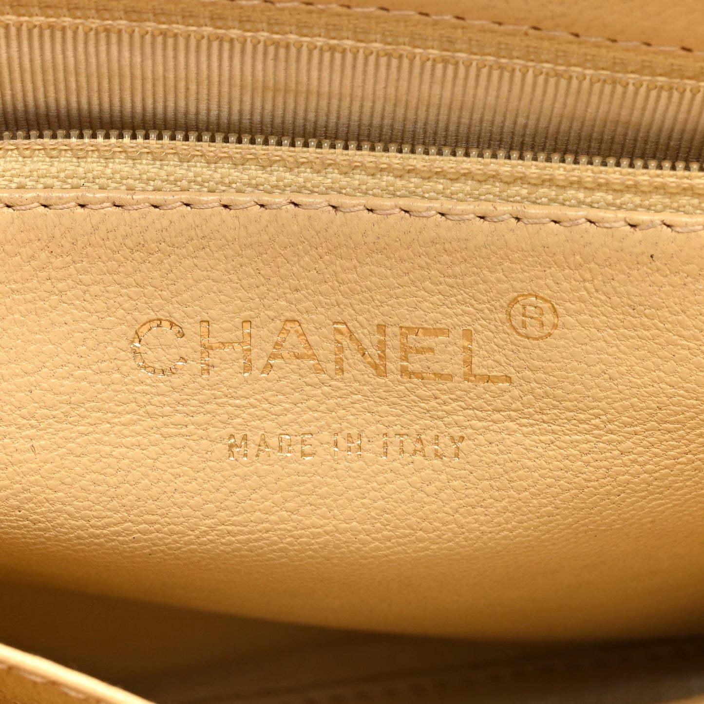 Caviar Quilted Tote Beige