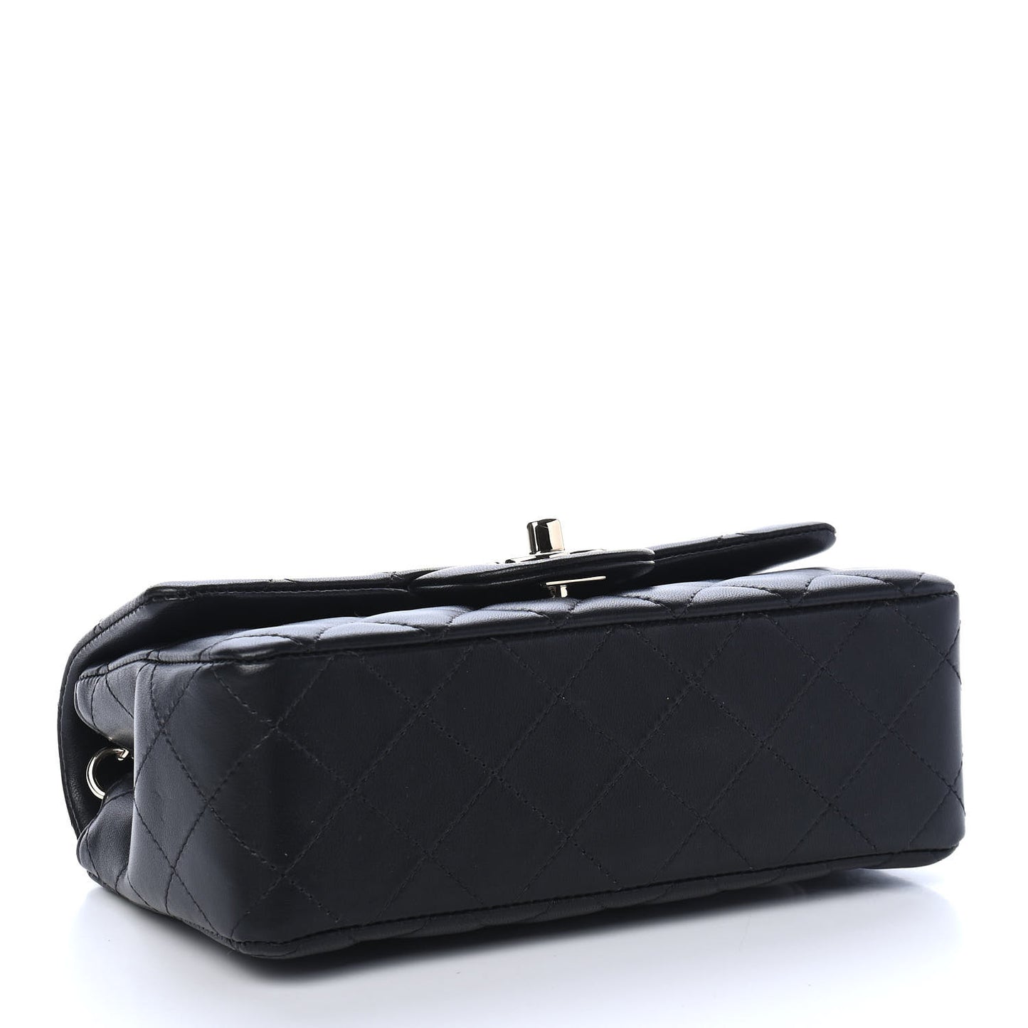 Lambskin Quilted Mini Rectangular Flap Black