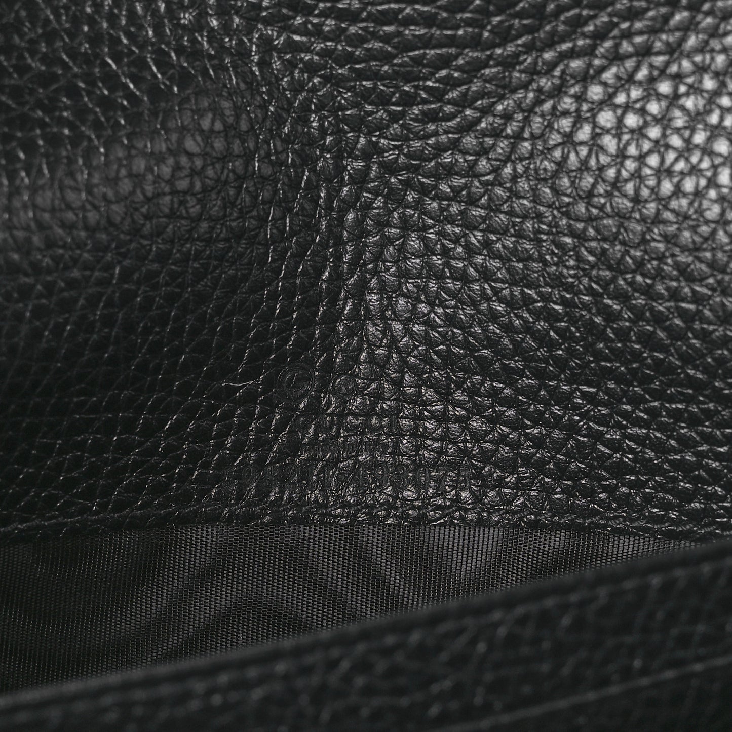 Pebbled Calfskin Soho Wallet on Chain Black