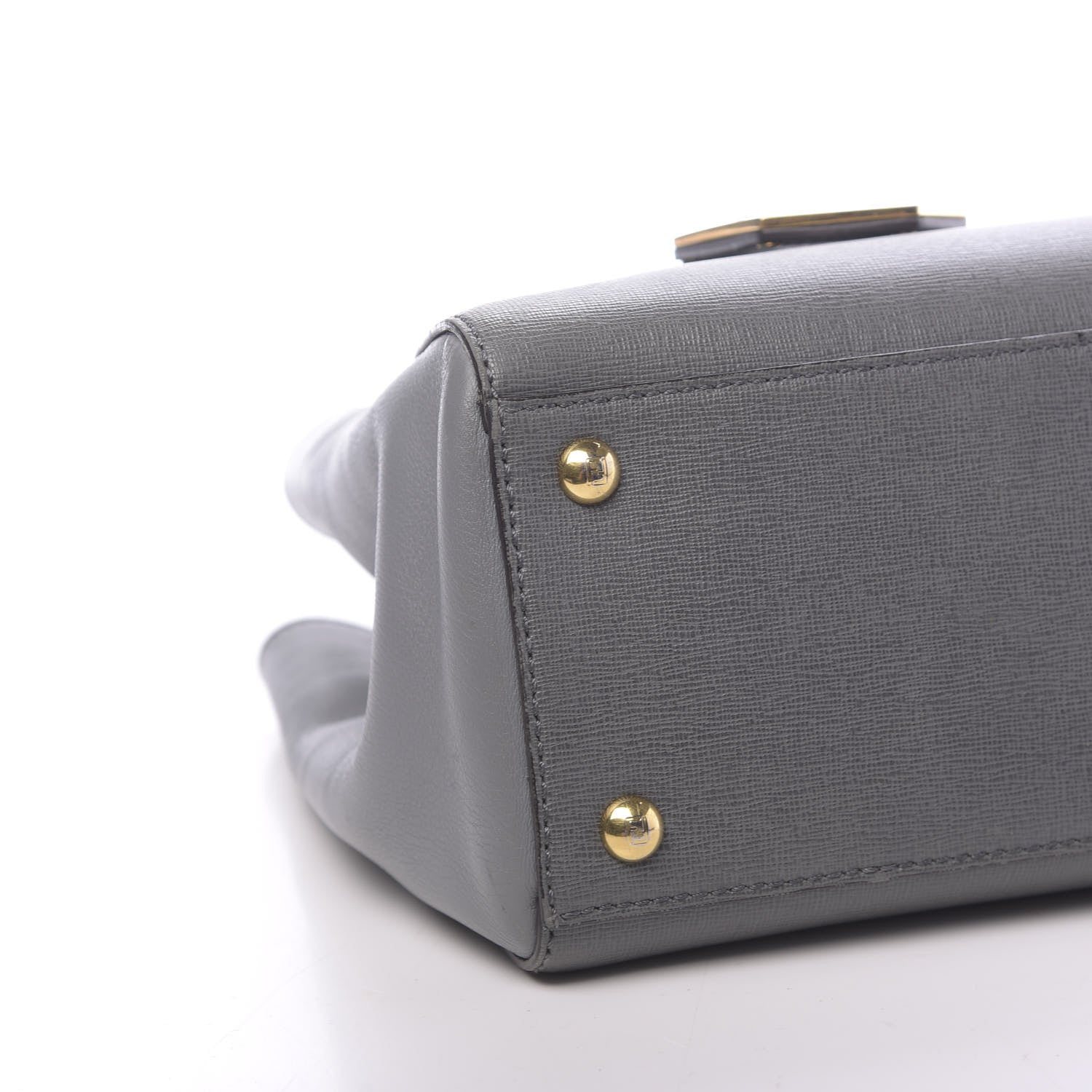 Fendi Vitello Elite Petite 2Jours Tote Grigio Grigio Chiaro 10 of 16