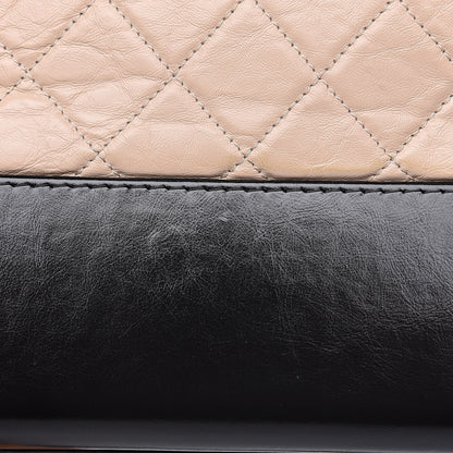 Chanel Aged Calfskin Quilted Medium Gabrielle Hobo Beige Black 10 of 12