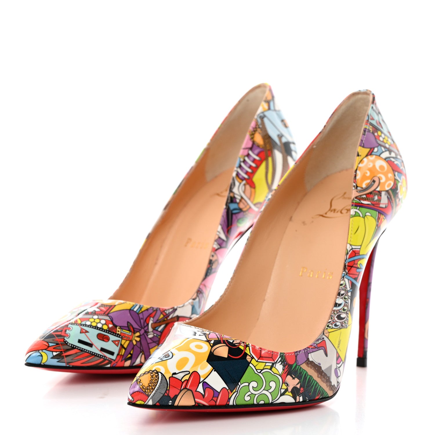 Christian Louboutin Patent Pigalle Follies 100 Pumps 37.5 Multicolor 3 of 7