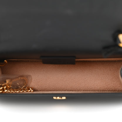 Gucci Calfskin Super Mini Sylvie Chain Shoulder Bag Black 4 of 7