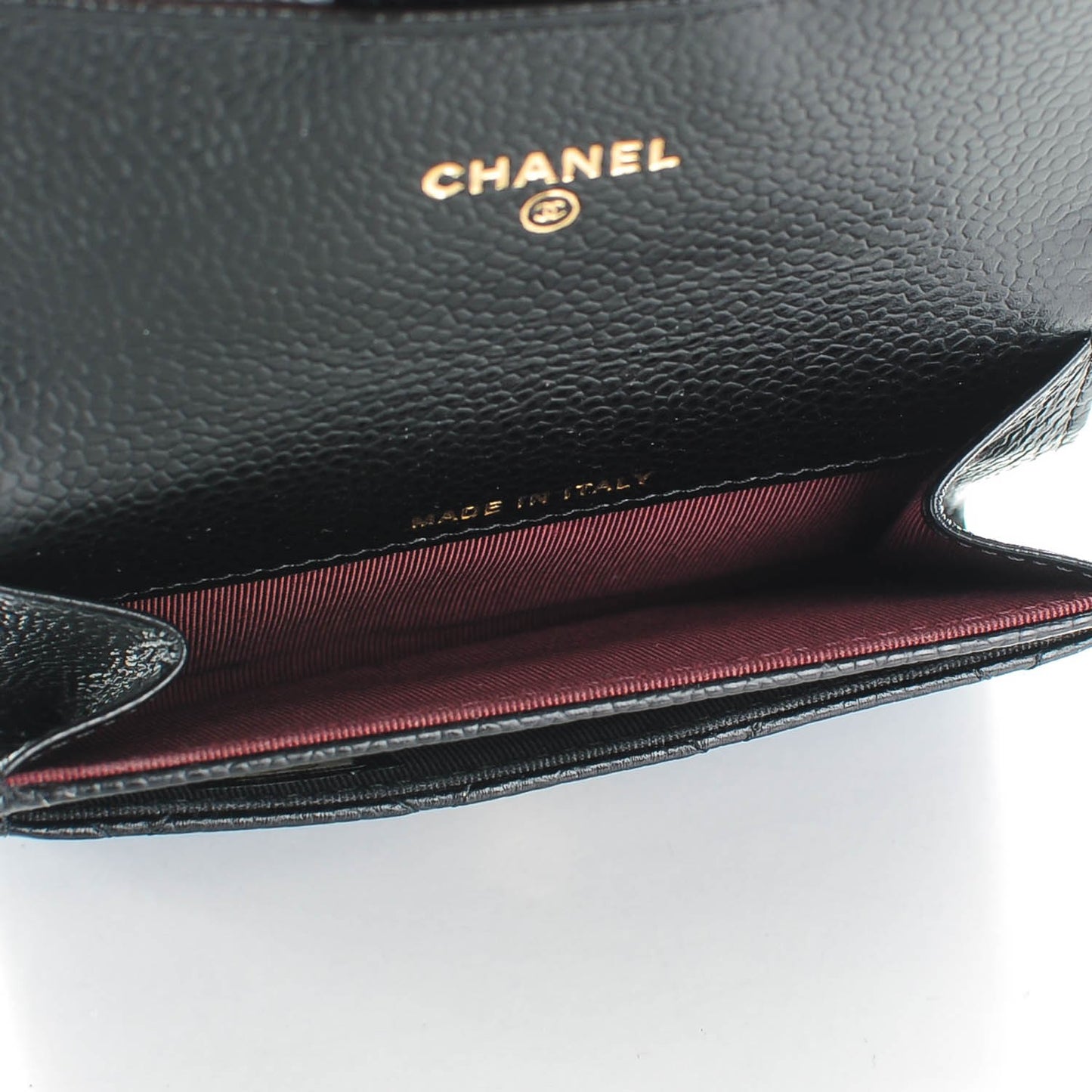 Caviar Quilted Flap Card Holder Black