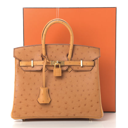 Hermes Ostrich Horseshoe Birkin 25 Saffron 10 of 10