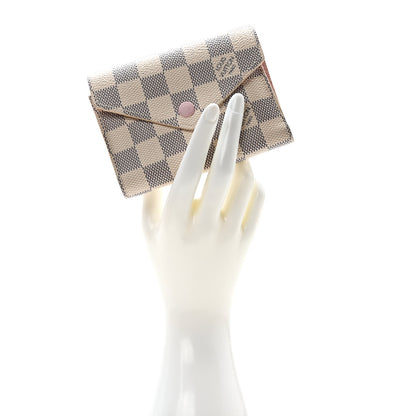 Louis Vuitton Damier Azur Victorine Wallet Rose Ballerine 2 of 11