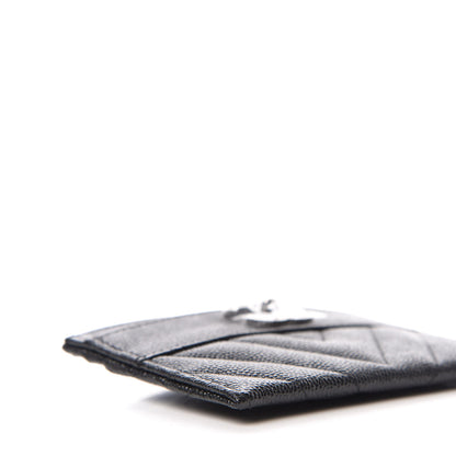 Chanel Caviar Chevron Quilted Vintage Mademoiselle Card Holder Black 8 of 10