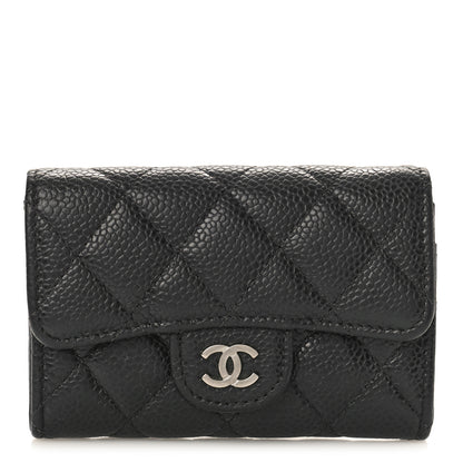 Chanel Caviar Quilted Flap Card Holder Wallet Black 1 of 9