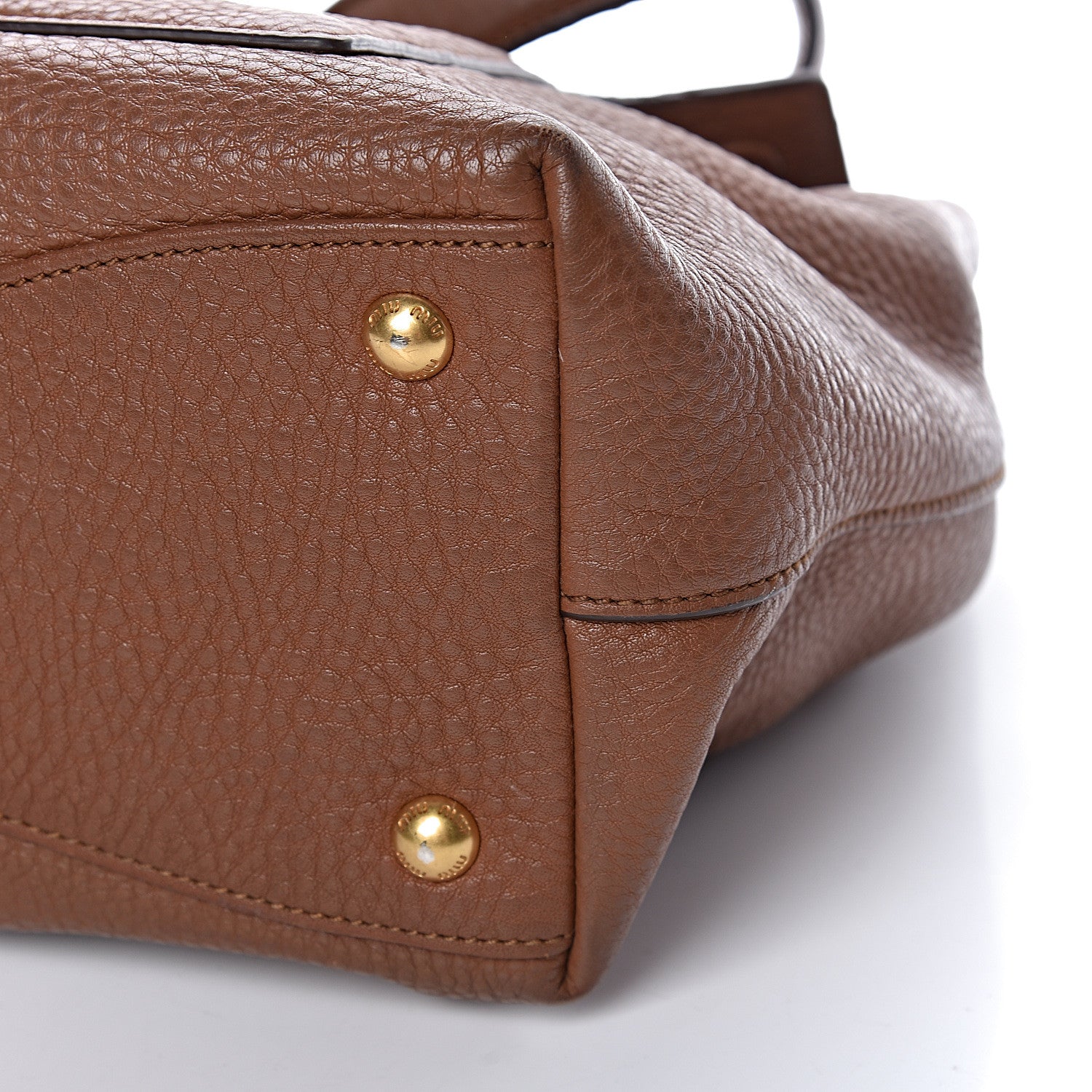 Miu Miu Vitello Daino Top Handle Cannella 13 of 14