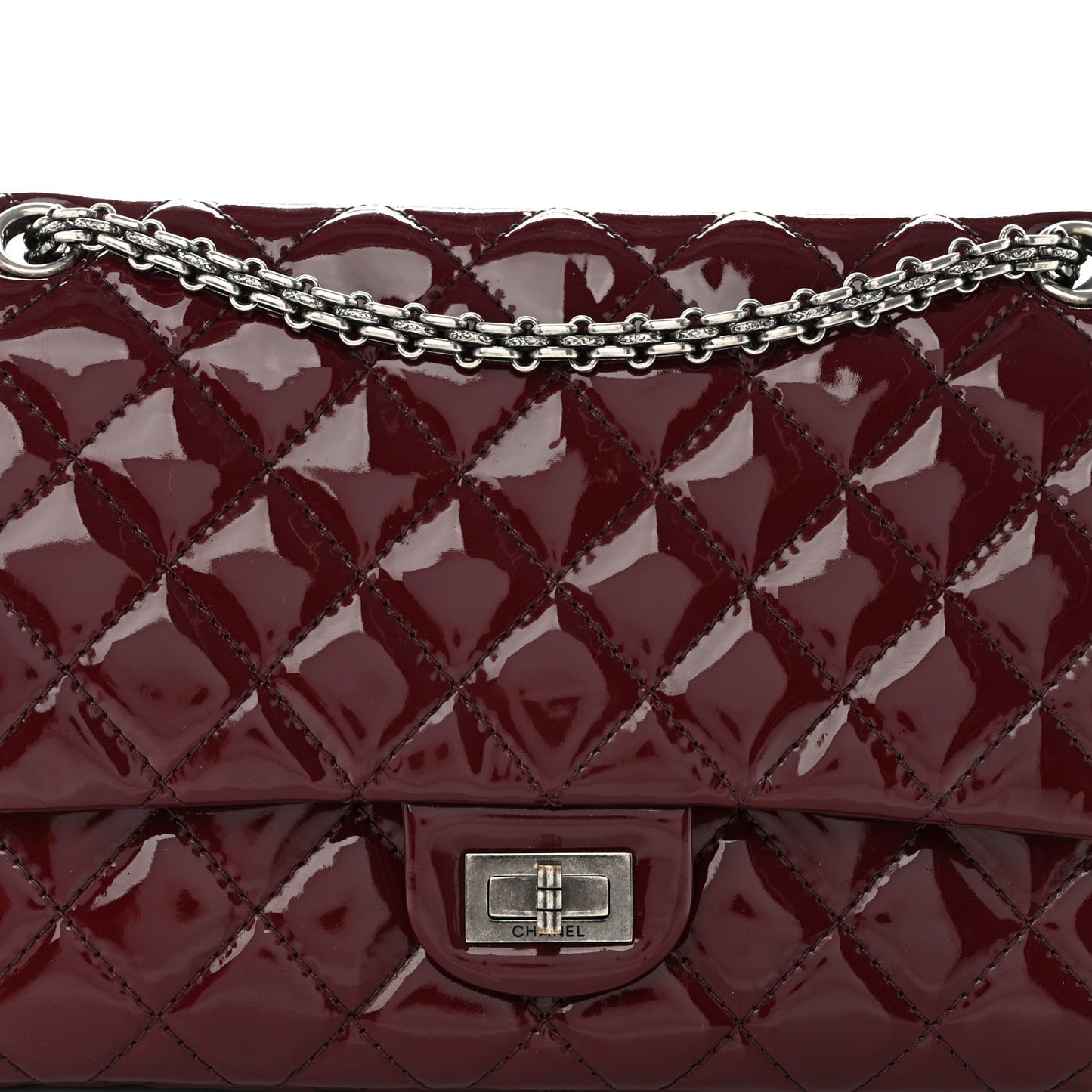 Patent Quilted 2.55 Reissue 226 Flap Burgundy