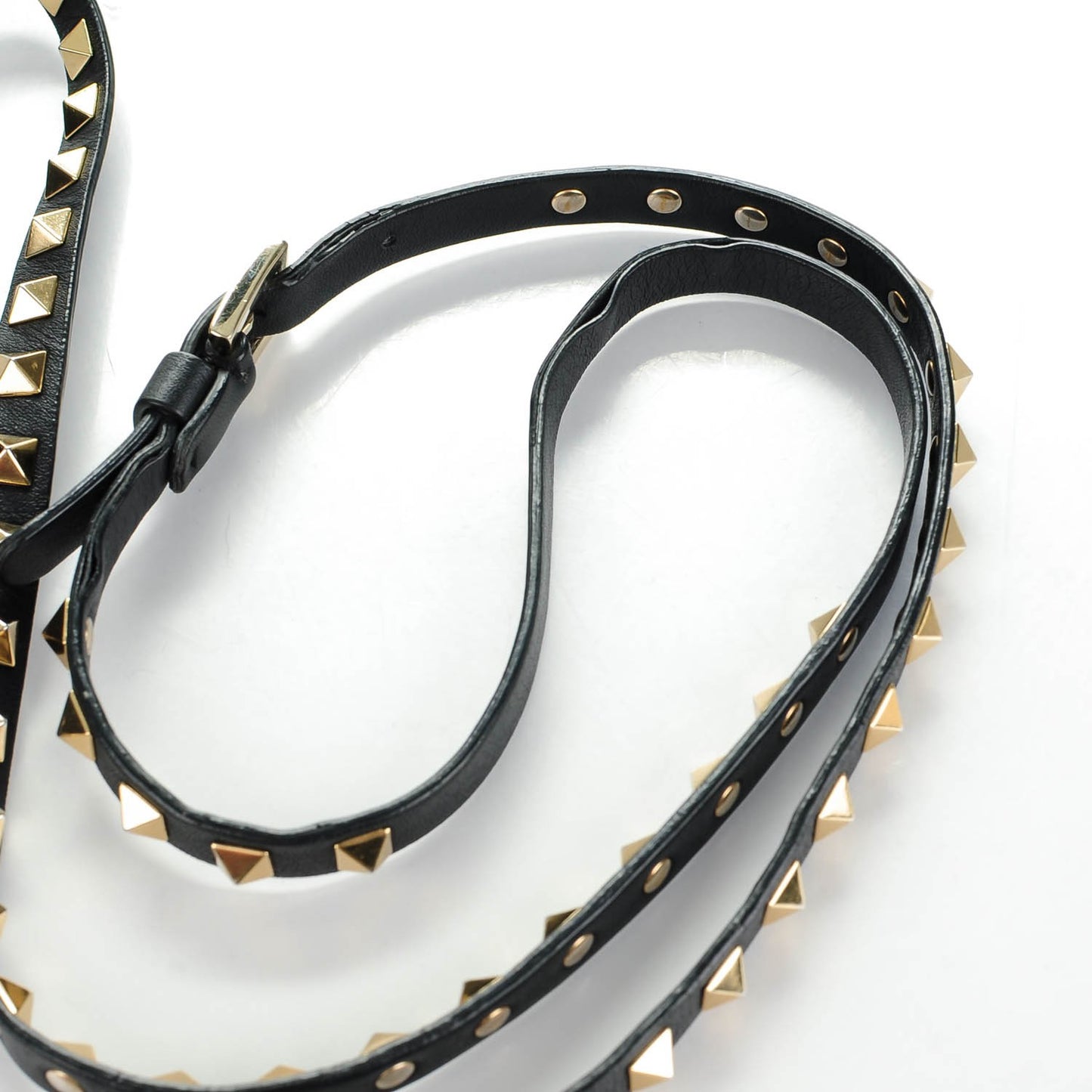 Vitello Mini Rockstud Flap Saddle Crossbody Bag Black